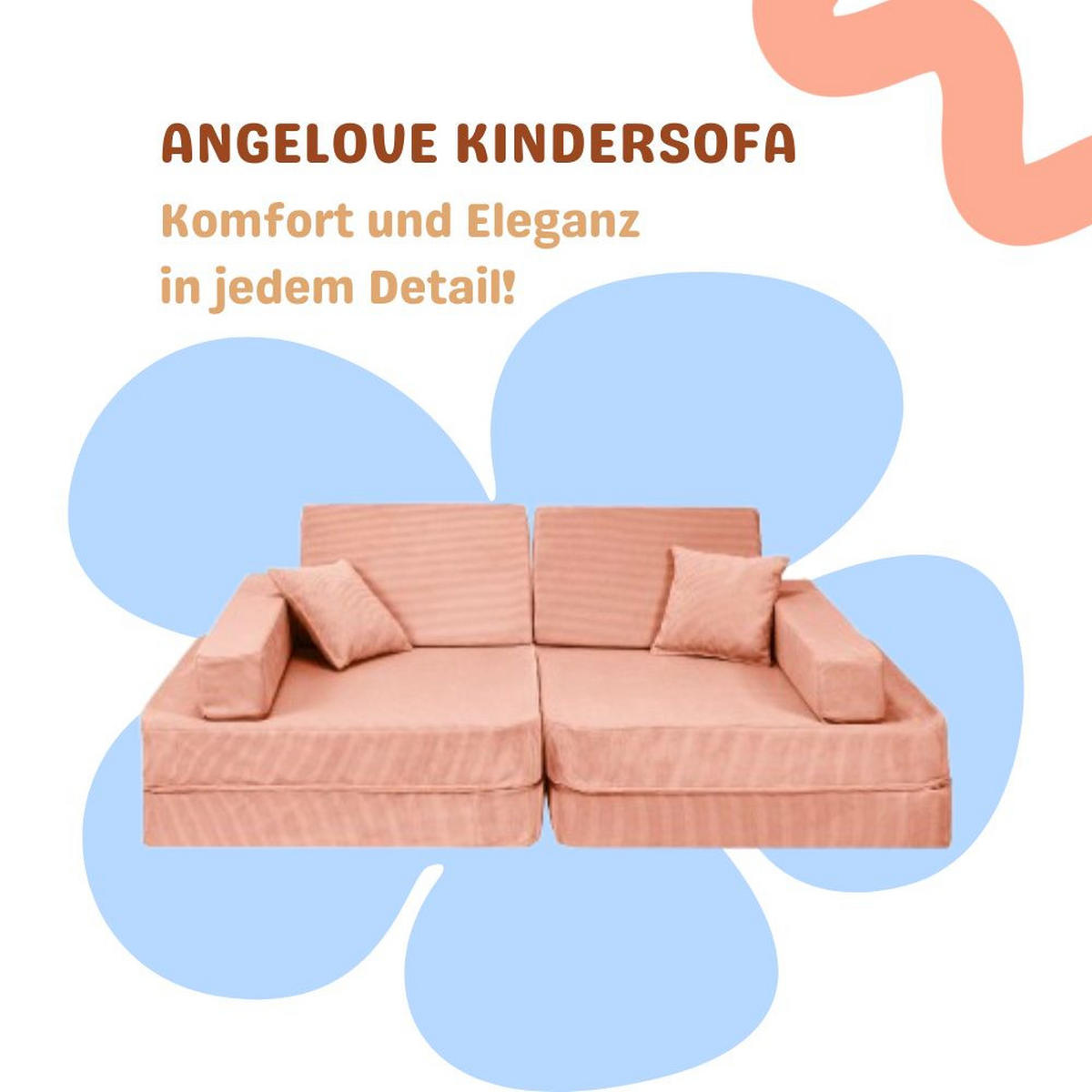 KINDERSOFA, Angelove, Cordsamt, Ziegel - Dunkelorange, Textil (160/24/80cm) - MeowBaby