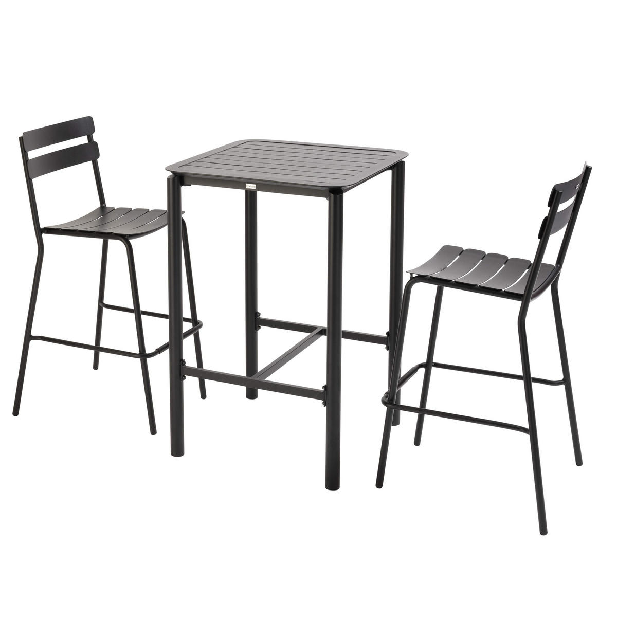 GARTENSET 3-tlg., Schwarz - Schwarz, Metall - Oviala