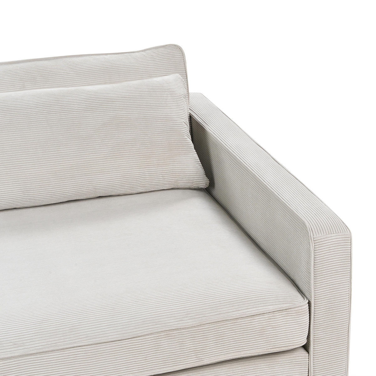 3-SITZER-SOFA Cord hellgrau Vinstra - Hellbraun/Grau, Textil (250/80/125cm) - Beliani