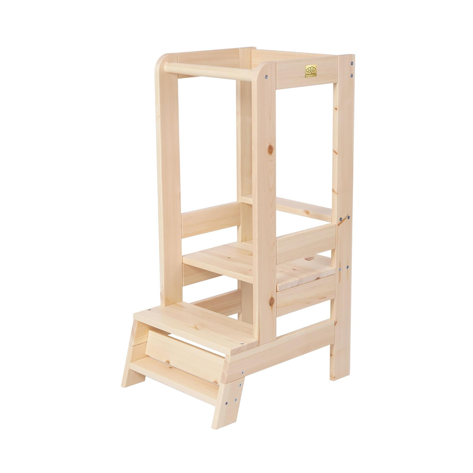 LERNTURM für Kinder, Natur Holz - Naturfarben, Holz (39/90/90cm) - MeowBaby