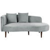 CHAISELONGUE Samtstoff hellgrau linksseitig Chaumont - Dunkelbraun/Grau, Textil (168/75/74cm) - Beliani