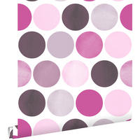 TAPETE große Punkte 53 cm x 10.05 m - Pink, Papier (53/1000cm) - ESTAhome