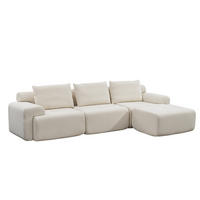 ECKSOFA DE-35276 modular mit Memory-Schaum Weiß - Weiß, Textil (137/305cm) - ComfortXL