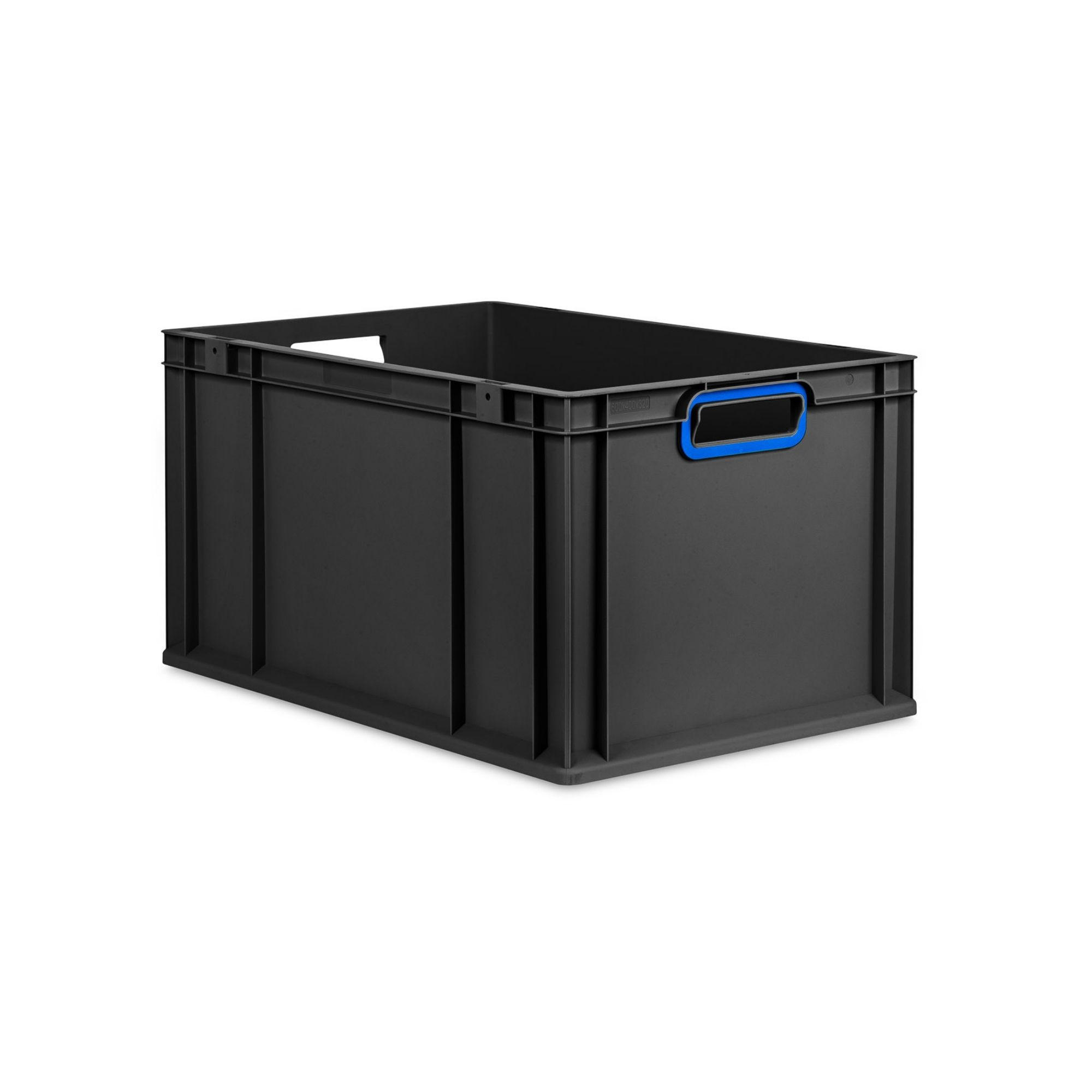 EUROBOX NextGen Color 32x40x60 cm 65 Liter Griffe blau offen, Schwarz - Blau/Schwarz, Kunststoff (40/32/60cm) - PROREGAL