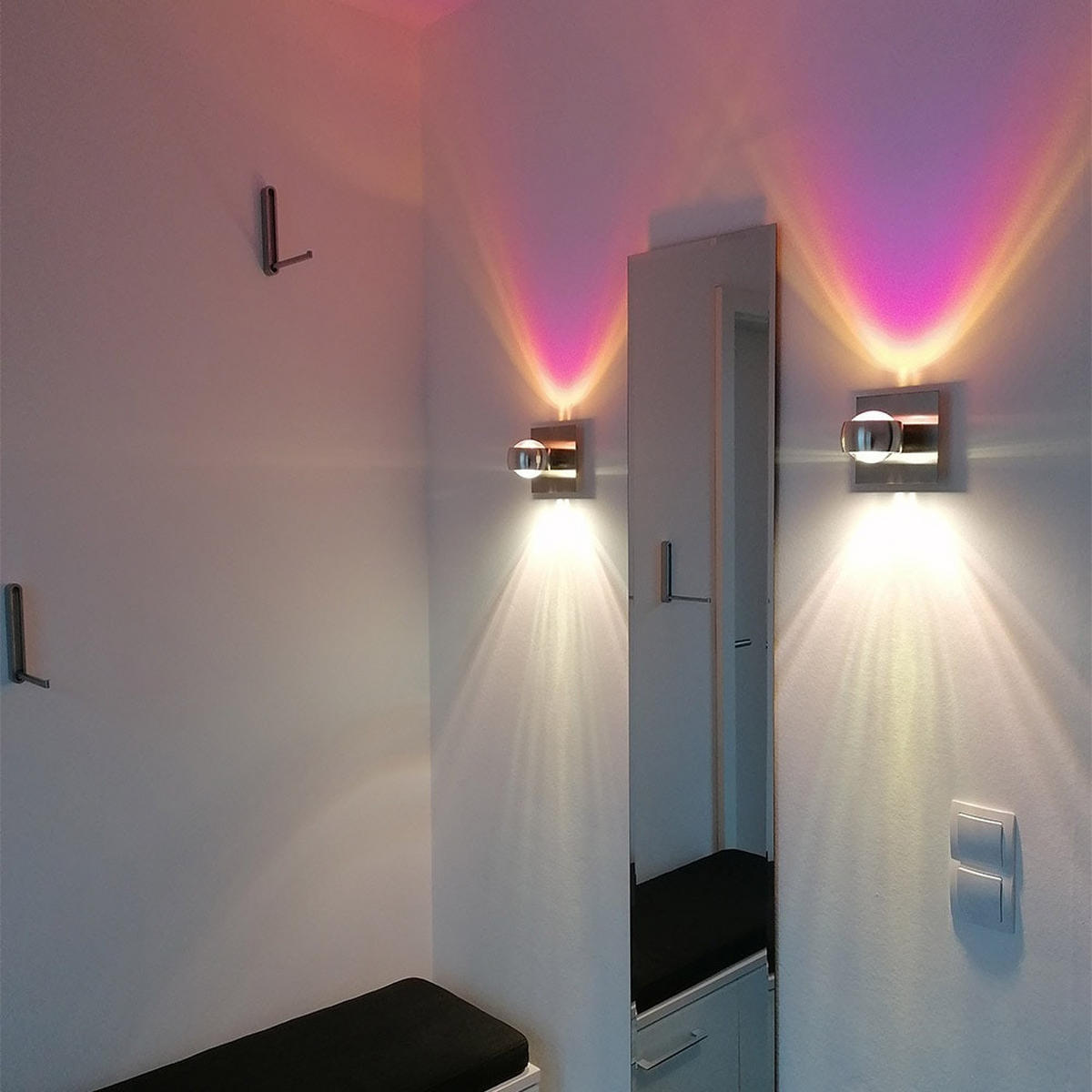 WANDLAMPE Beam Rund Aluminium - Alufarben, Metall (8/5/12cm) - s.luce