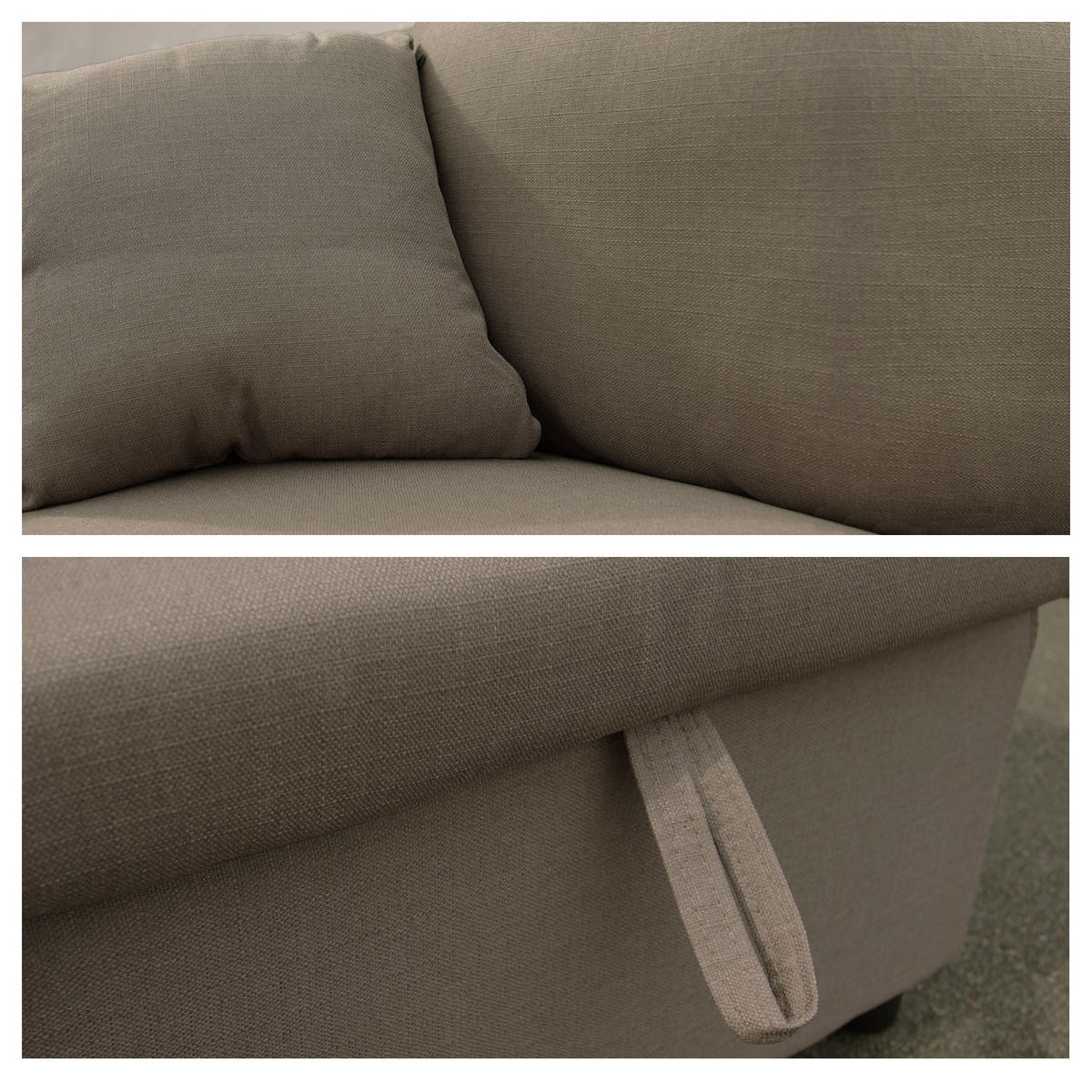 ECKSOFA CLARK Taupefarben 3 Plätze - Braun, Textil (225/146cm) - Happy Garden