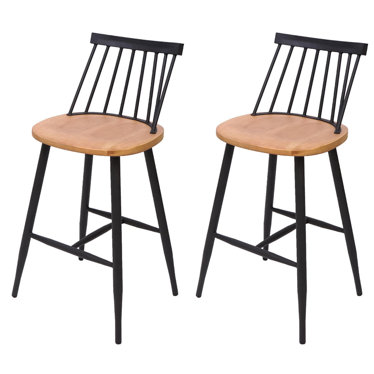 BARHOCKER Braun 2er-Set - Braun, Holz (45/101/47cm) - MCW