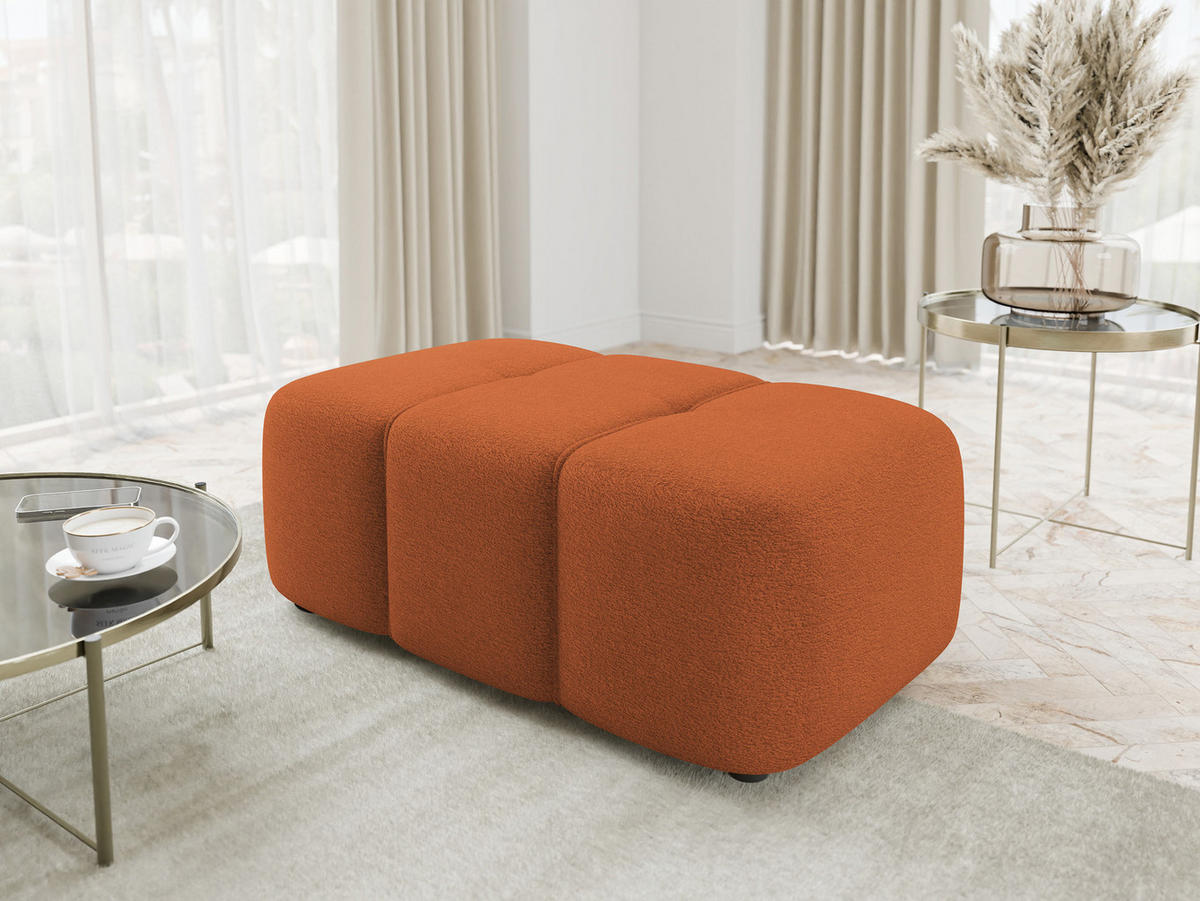 POLSTERHOCKER Furyn - Schwarz/Bronzefarben, Holzwerkstoff/Kunststoff (93/38/62cm) - MIRJAN24