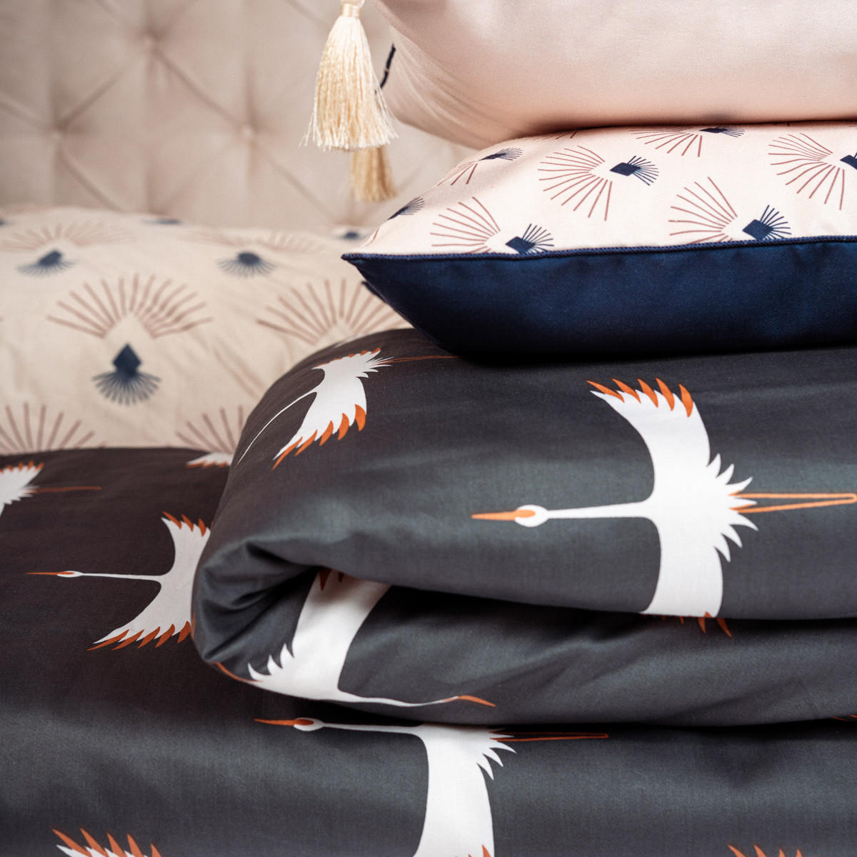 BETTWÄSCHE Devika graphit 160/200 cm - Multicolor, Textil (160/200cm) - Homla