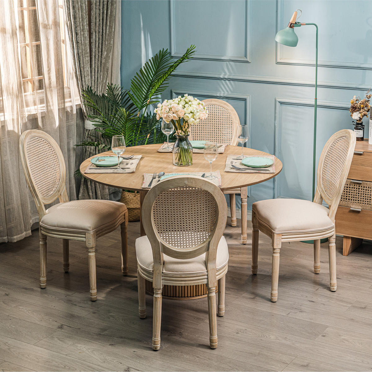STUHL 2er-Set Holz Beige - Beige, Holz (50/95/58cm) - Nordlys