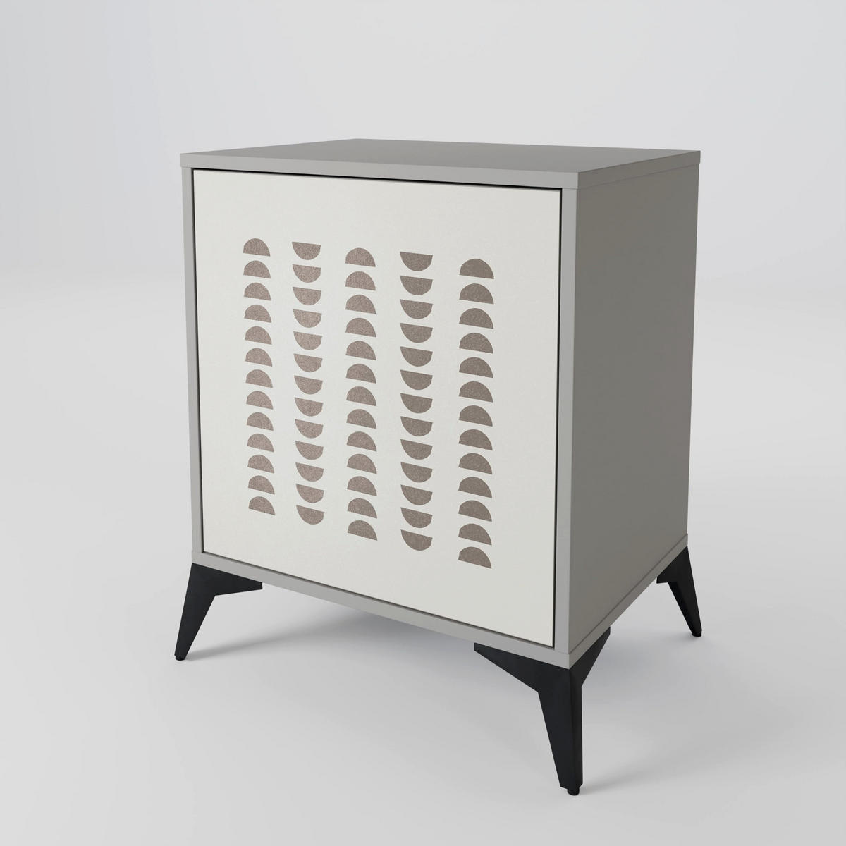 SIDEBOARD HARMONY ESSENCE, Grau, 57,5x42x67,5 cm, Schwarze Metall-Rahmenfüße - Multicolor/Schwarz, Holzwerkstoff/Metall (57.5/67.5/42cm) - SpaceRebels