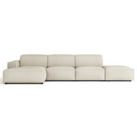 ROHOVÁ pohovka Sellmo, krémová, 344 cm - čierna/krémová, textil/plast (350/166cm) - Selsey