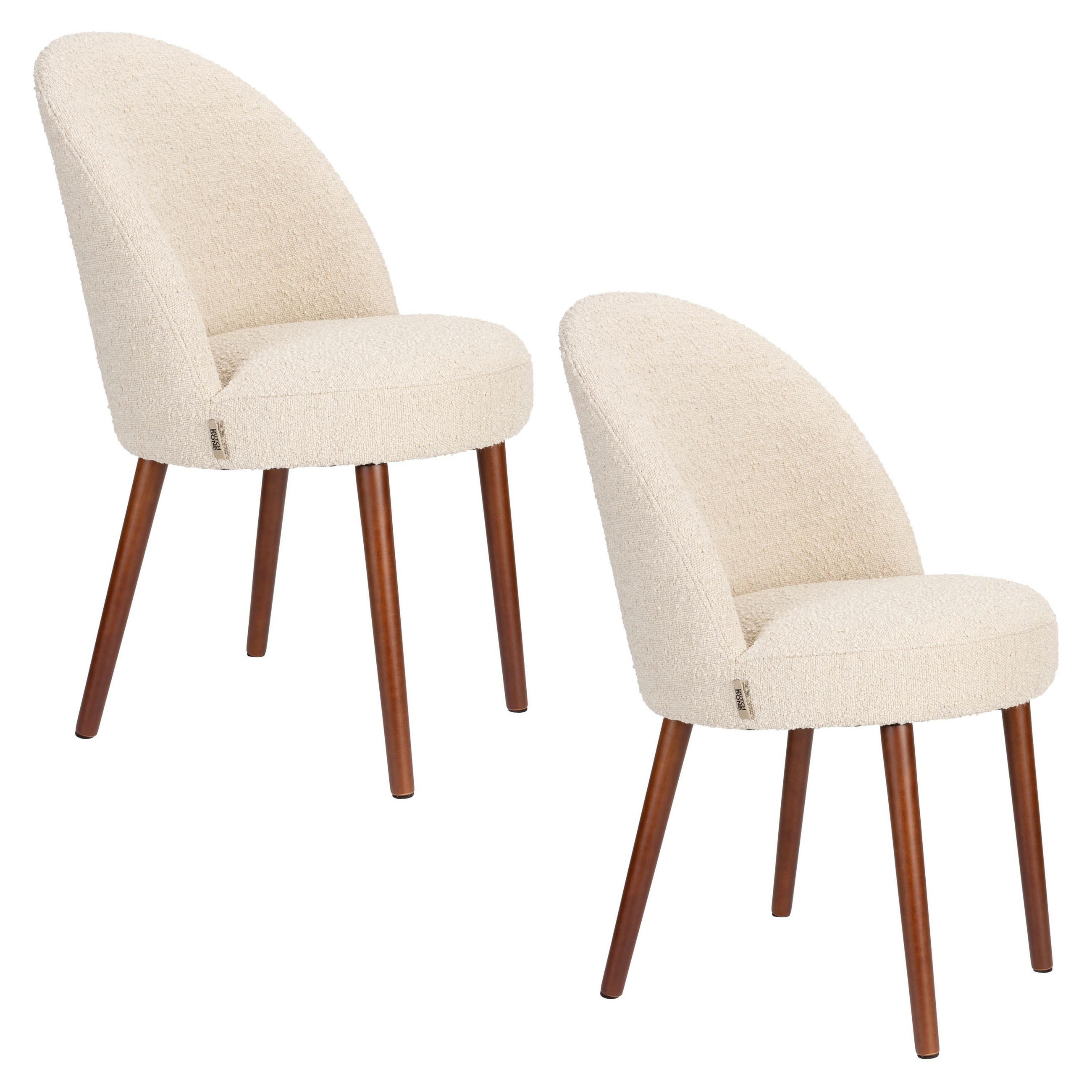 ESSZIMMERSTUHL Barbara Bouclé Beige - 2 er Set - Beige, Kunststoff (50/84.5/60.5cm) - Dutchbone