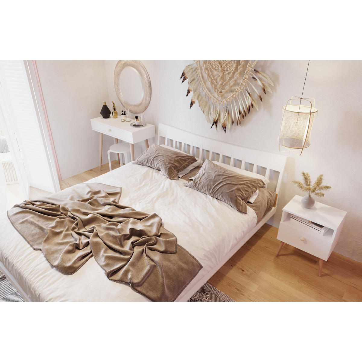 KONSOLE NATURA, 90 cm, Weiß Matt, mit 1 Schublade - Weiß, Holz (90/80/31cm) - Excellent Home