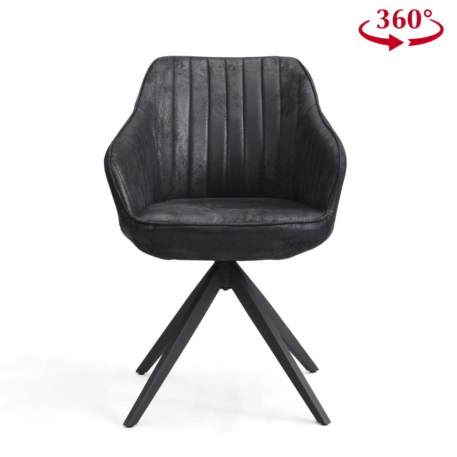 ARMLEHNSTUHL ARVIT Schwarz - Schwarz, Textil/Metall (57/81/62cm) - B&D Home