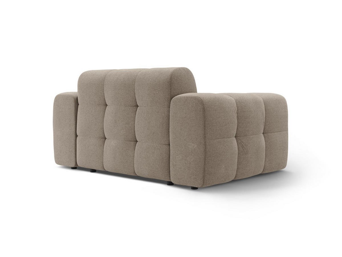 SOFA Kendal aus strukturiertem Stoff dunkelbeige 2 Sitzplätze - Mokka, Textil (156/79/103cm) - Micadoni