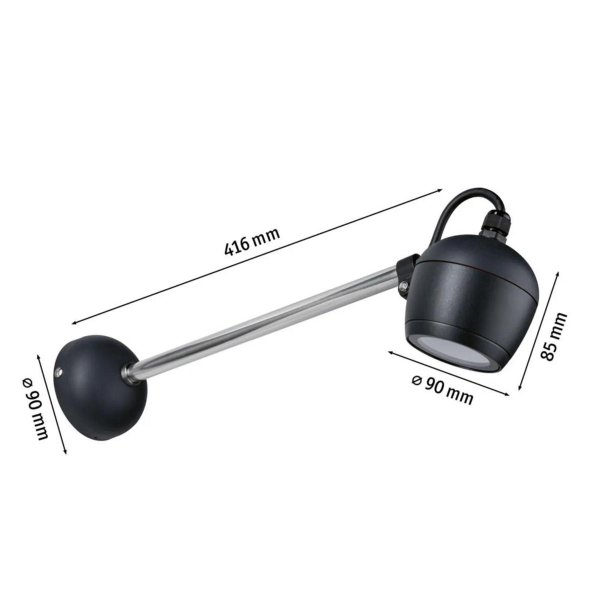 WAND- & DECKENLEUCHTE Kikolo Anthrazit - Anthrazit, Metall (4.5/4.5/8.5cm) - Paulmann