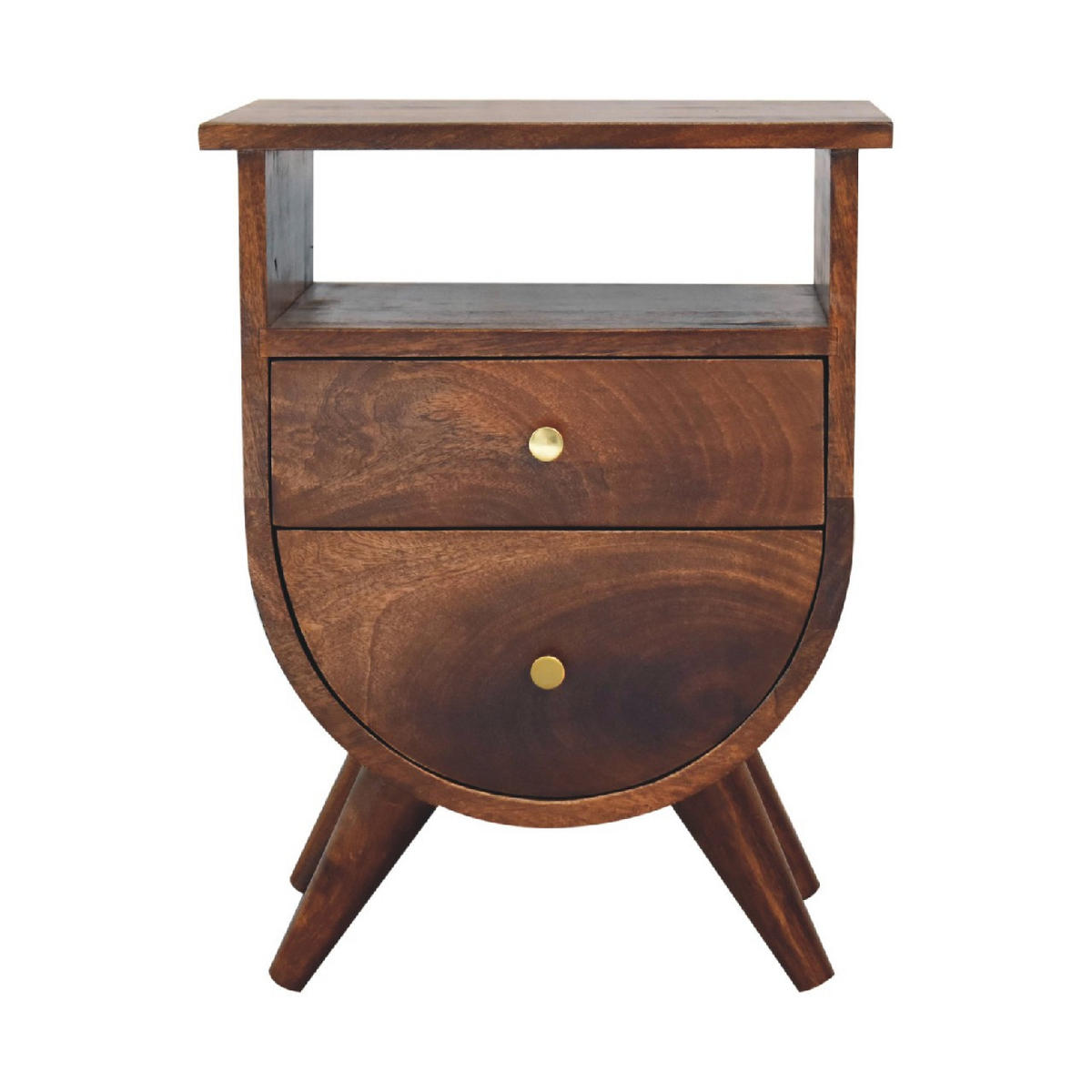 NACHTTISCH Split - Kastanienfarben/Messingfarben, Holz/Metall (40/52/35cm) - Artisan Furniture
