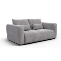 SOFA SORENO 3-Sitzer, platingrau - Schwarz/Grau, Holz/Textil (214/94/114cm) - Courtois Laville