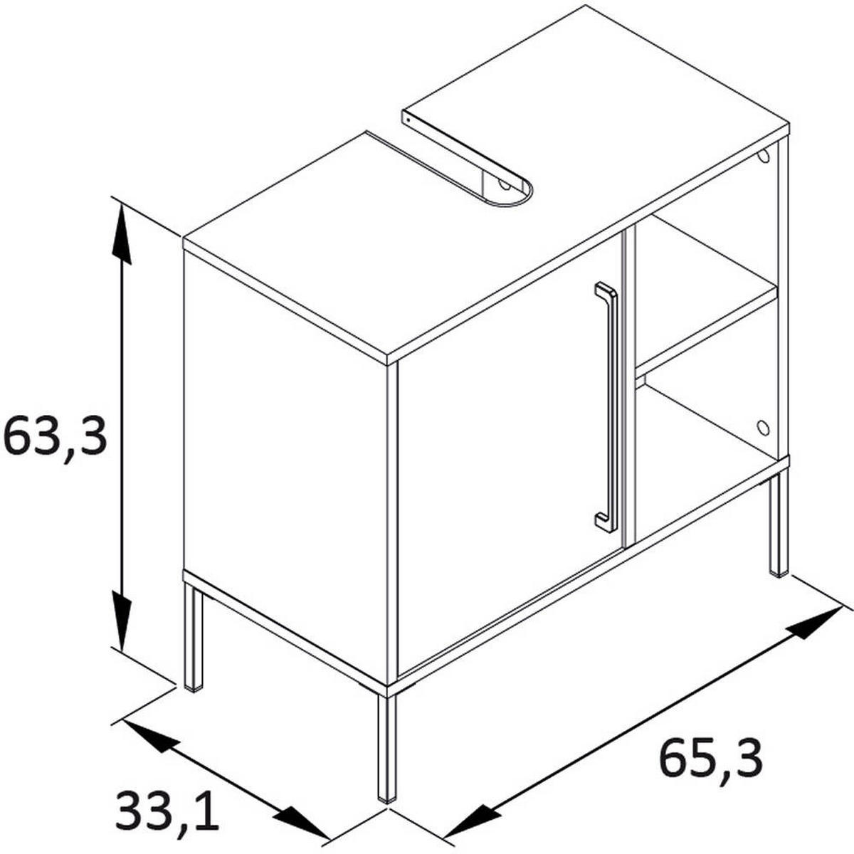 WASCHBECKENUNTERSCHRANK Kella-80 - Grün, Holzwerkstoff (66/64/34cm) - Lomado