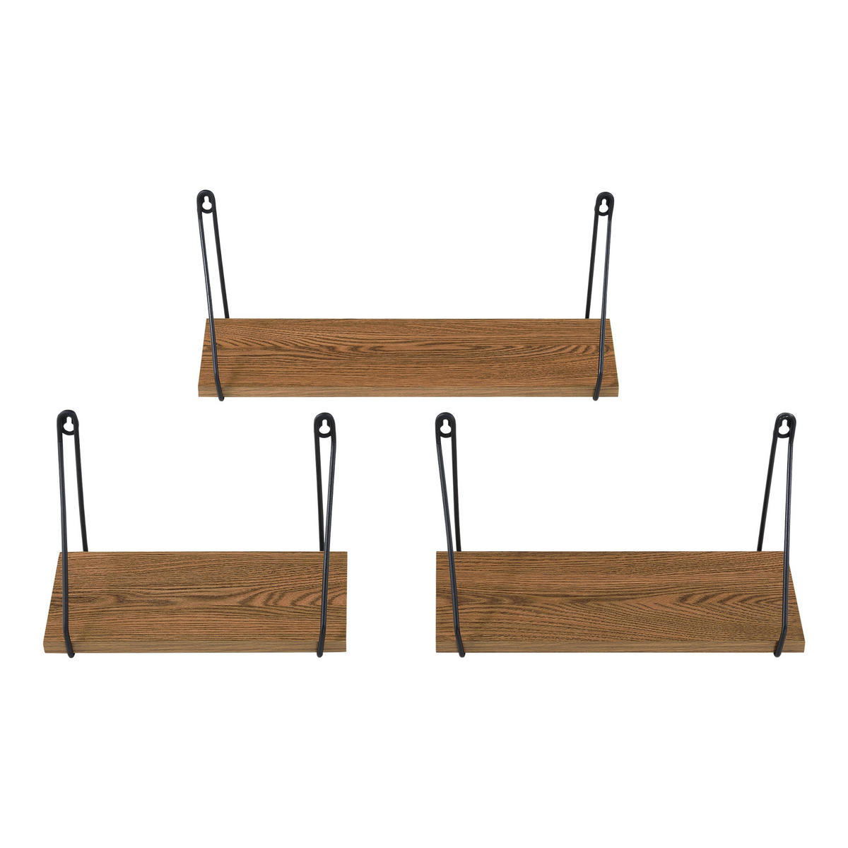 WANDREGAL-SET 3 TLG. Randers - Schwarz, Metall (26.5/17.5/14cm) - [en.casa]