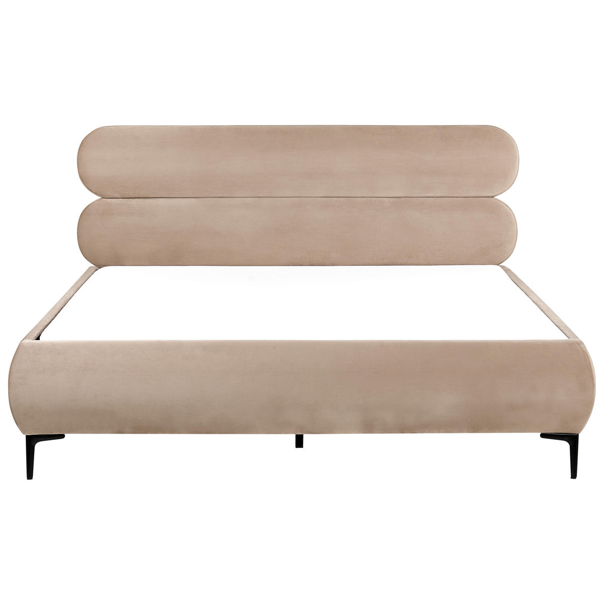 BETT mit Lattenrost 180/200 cm Taupe Lessay - Taupe/Schwarz, Textil (180/200cm) - Beliani