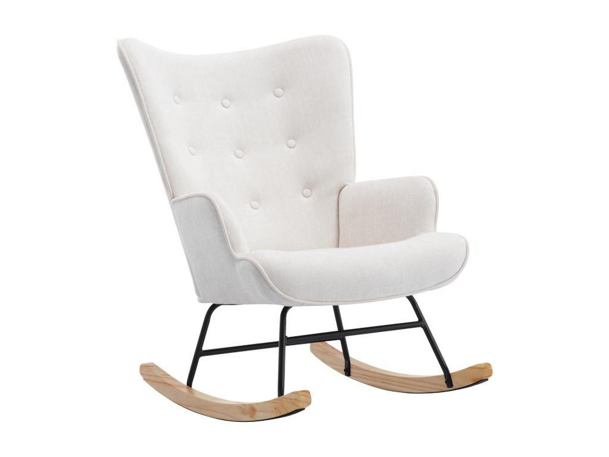 SCHAUKELSESSEL - melierter Stoff - Beige - ELMINA II - Beige, Textil (68/91/86cm) - Vente-Unique