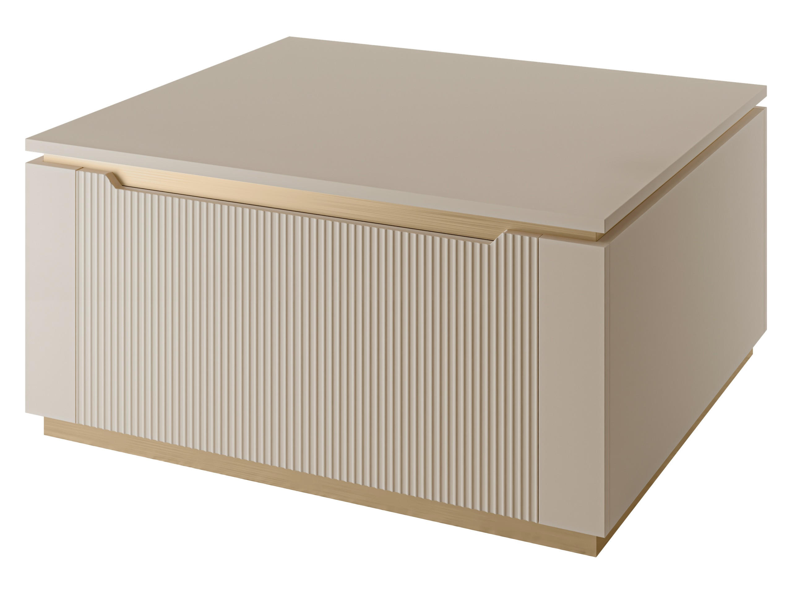 COUCHTISCH Hilafin 2K - Sandfarben/Goldfarben, Holzwerkstoff/Kunststoff (70/80/40cm) - MIRJAN24