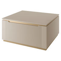 COUCHTISCH Hilafin 2K - Sandfarben/Goldfarben, Holzwerkstoff/Kunststoff (70/80/40cm) - MIRJAN24
