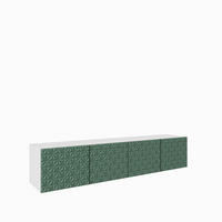 TV-SCHRANK Cali 200 cm (2x100) viertürig, weiß, grün - Weiß/Olivgrün, Kunststoff (200/41/40cm) - Margaret Hadas24