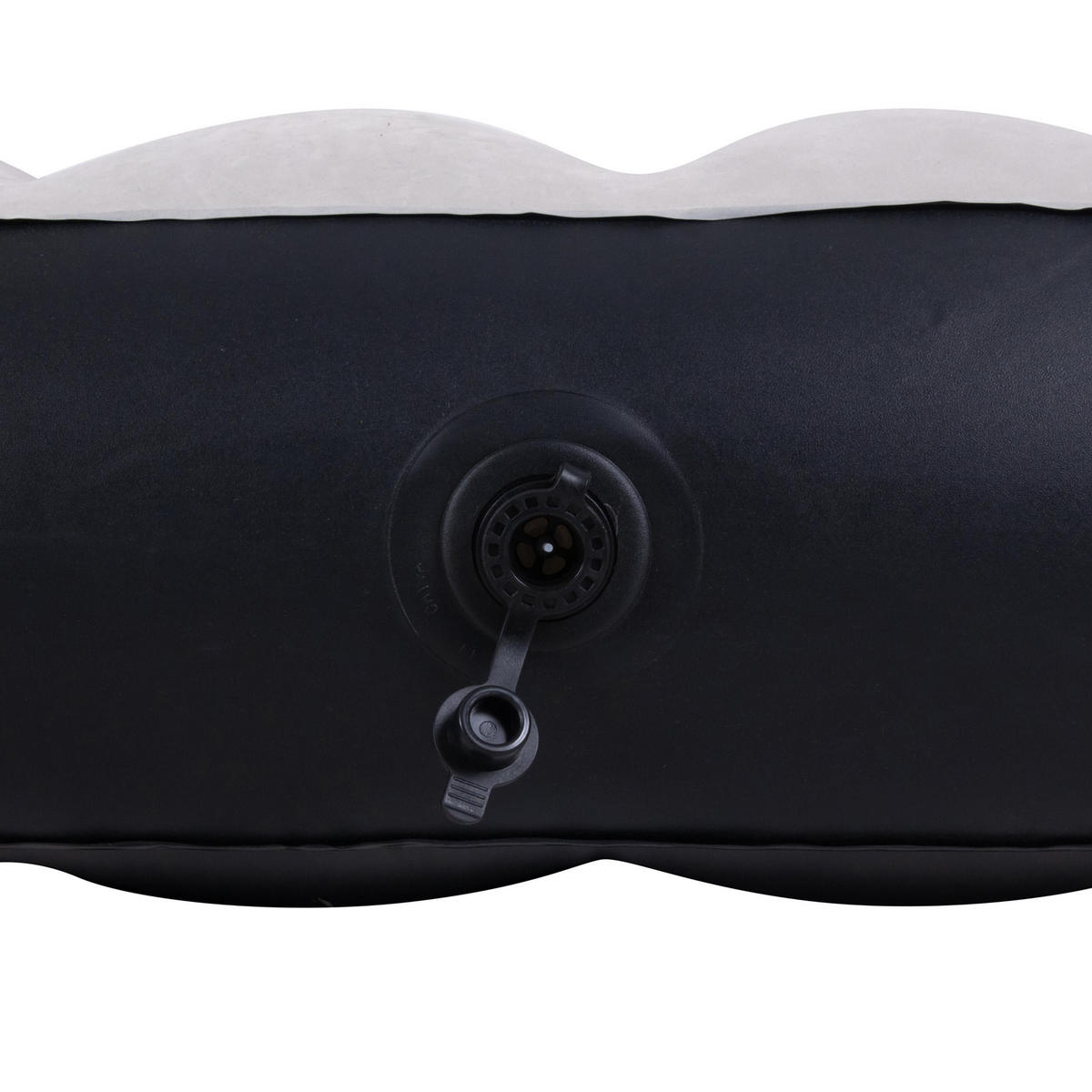 LUFTBETT Luftmatratze Camping 2 Personen 203x152x25cm aufblasbar ohne Pumpe - Schwarz/Grau, Kunststoff (152/203cm) - Avenli