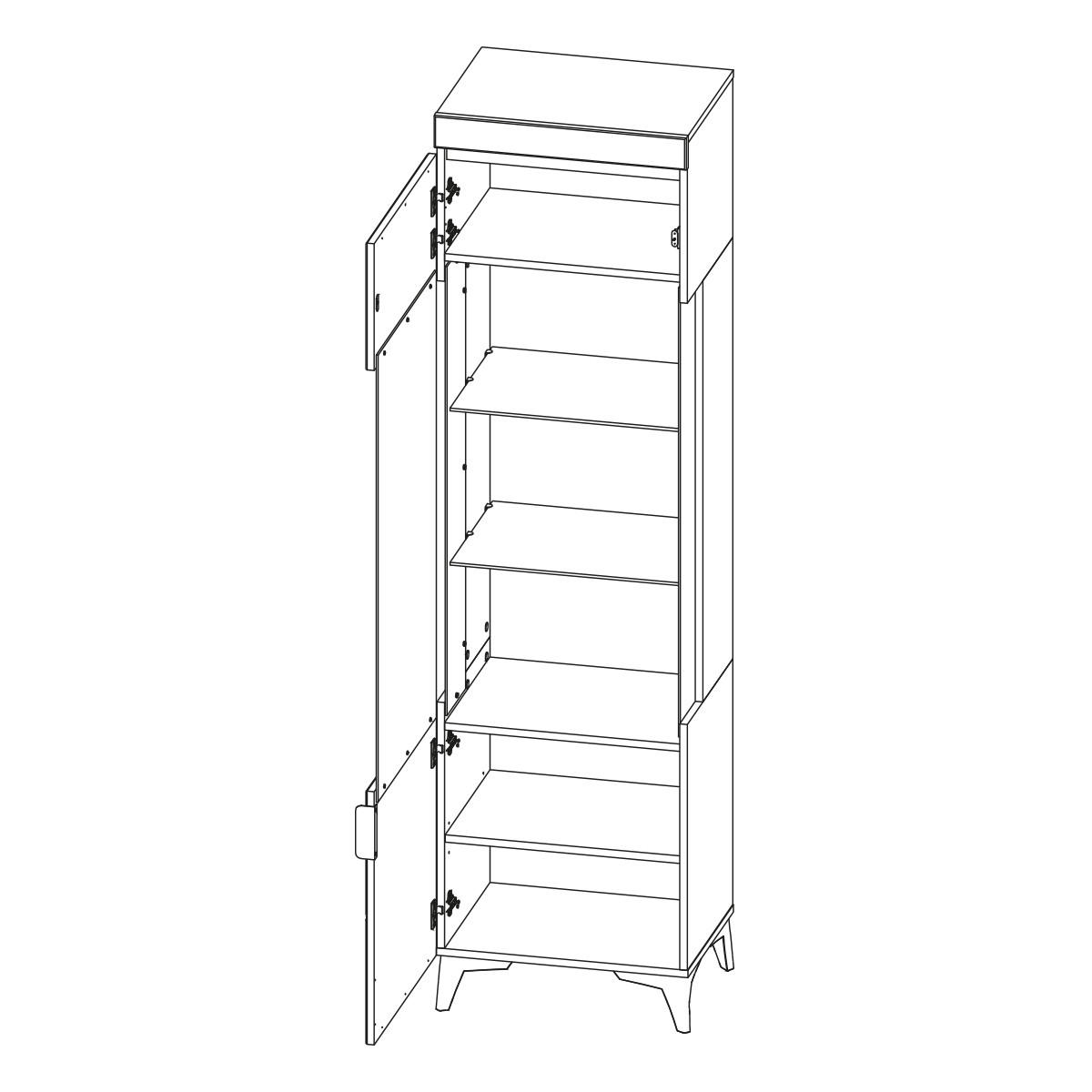 VITRÍNA Ruben Bílá - bílá, kompozitní dřevo (53/195/40cm) - Petits-meubles