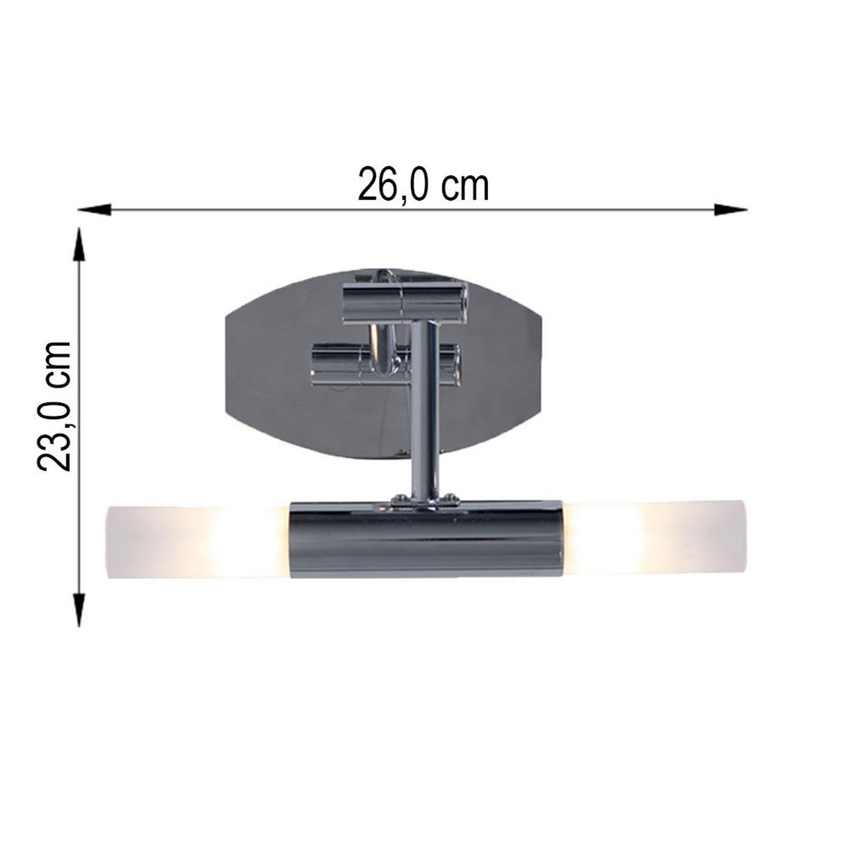 LED WANDLEUCHTE Chrom Glas Weiß schwenkbar - Silberfarben, Glas (23/6.5/26cm) - Briloner
