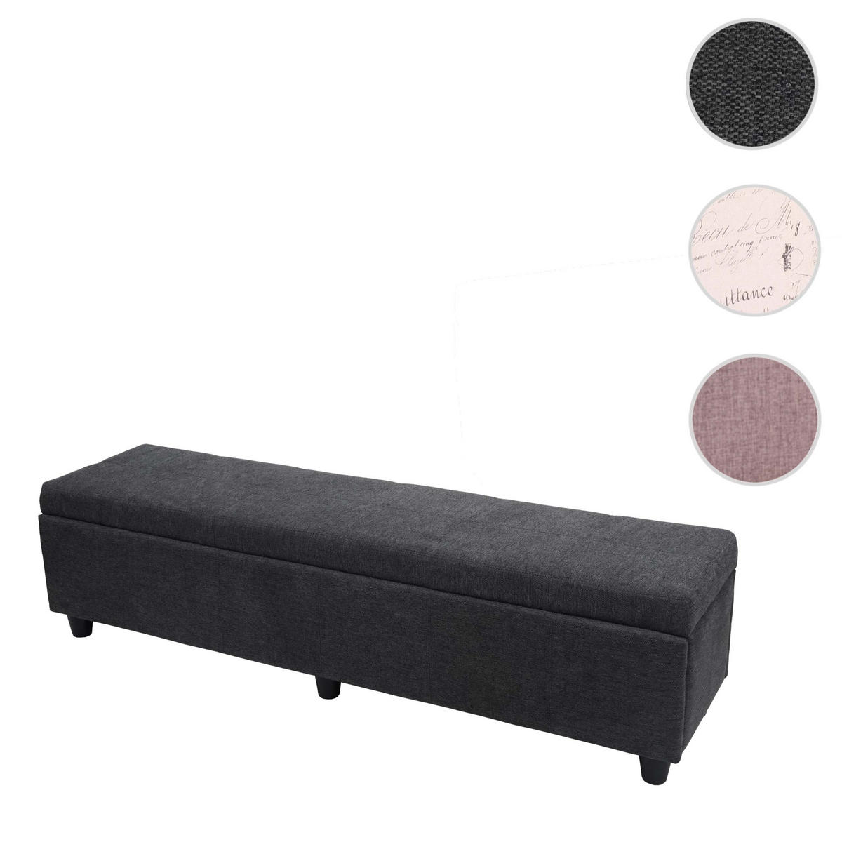 AUFBEWAHRUNGS-TRUHE XXL Anthrazit - Anthrazit, Textil (180/45/45cm) - MCW