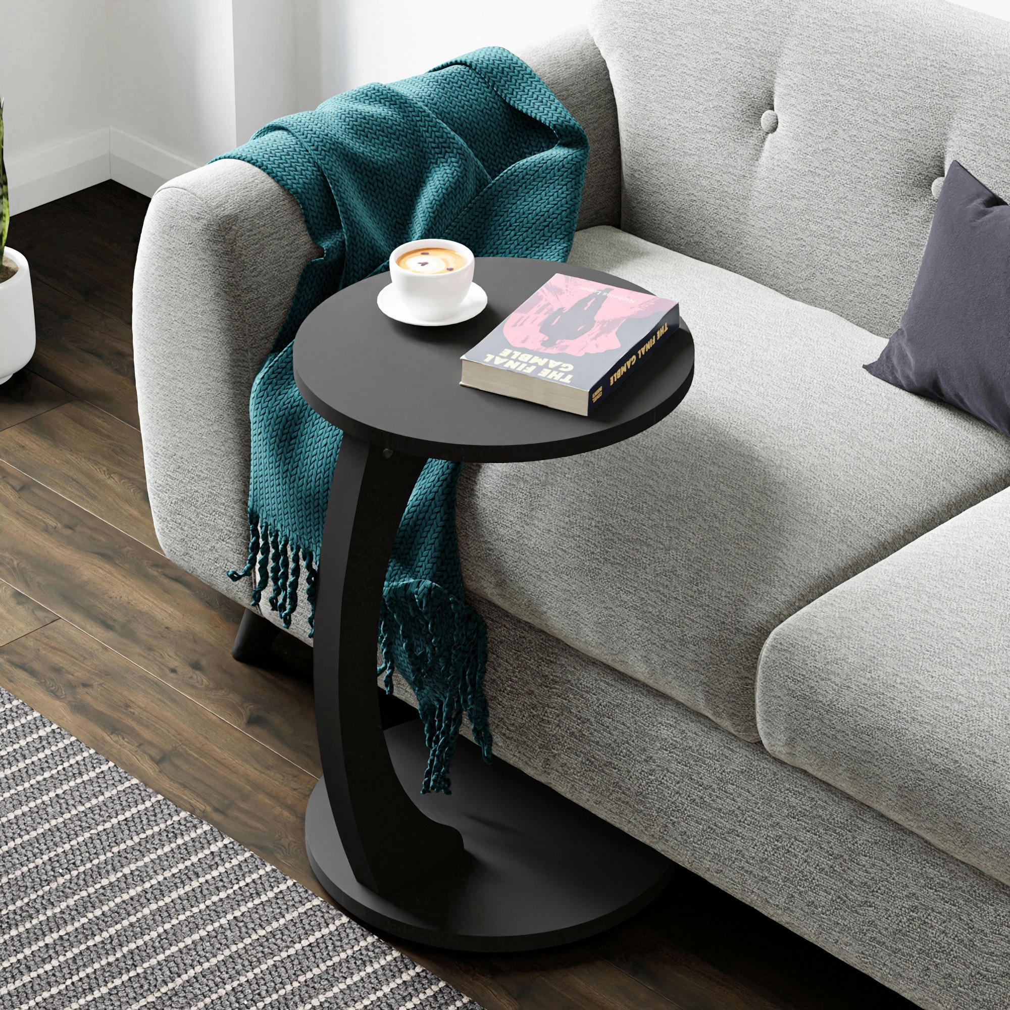 BEISTELLTISCH Holeby - Schwarz, Holzwerkstoff (38/38/56cm) - [en.casa]