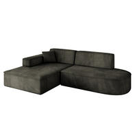 ECKSOFA Ottomane Links IREA-L1-v4 - 232x165x77 cm Schwarz - Schwarz, Holzwerkstoff/Textil (232/165cm) - ALTDECOR