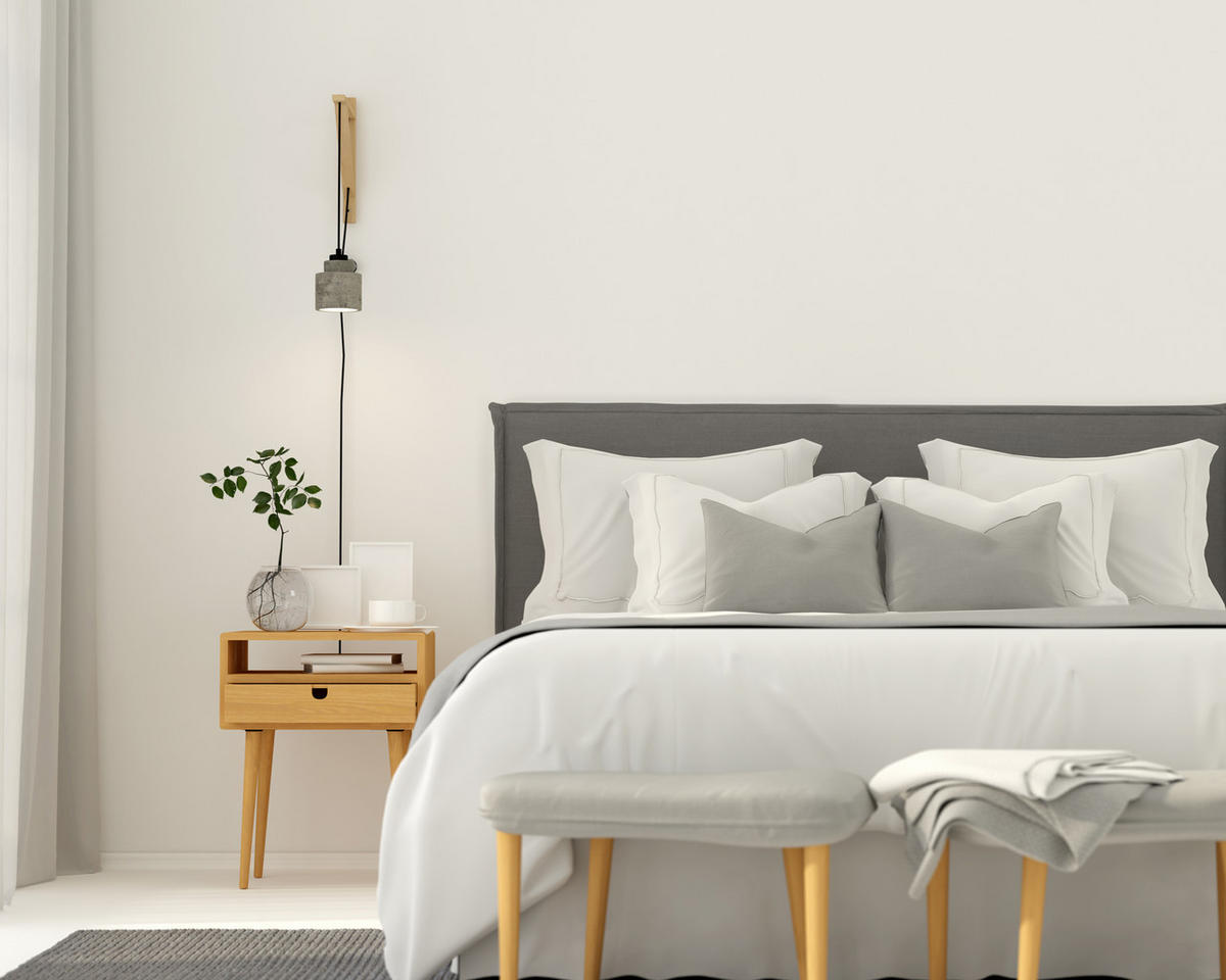 KOPFTEIL Gepolstertes aus 100% Leinenstoff Grau 160/100/8 cm EDMOND - Grau, Textil (160/100/8cm) - RNT By Really Nice Things