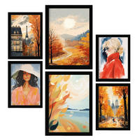 POSTER Set Mit 6 Nobel In Damenplakat A3 & A4 Schwarzer Rahmen - Schwarz, Papier (29/3cm) - Nacnic