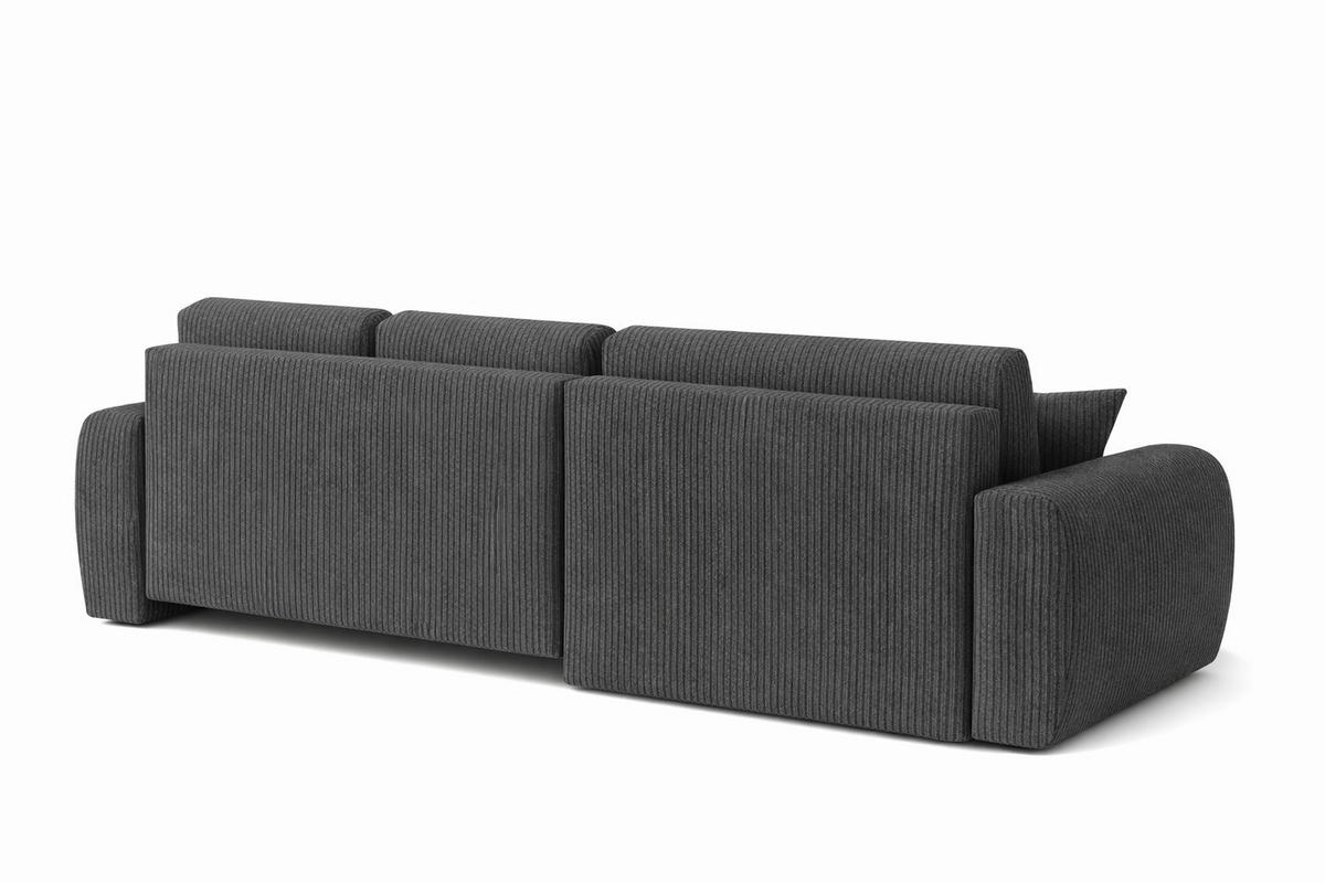 ECKSOFA Mit Schlaffunktion Und Bettkasten L-Form Ivo XL, Cordstoff Poso, Grau, Rechts - Grau, Holz (280/142cm) - Kaiser Möbel