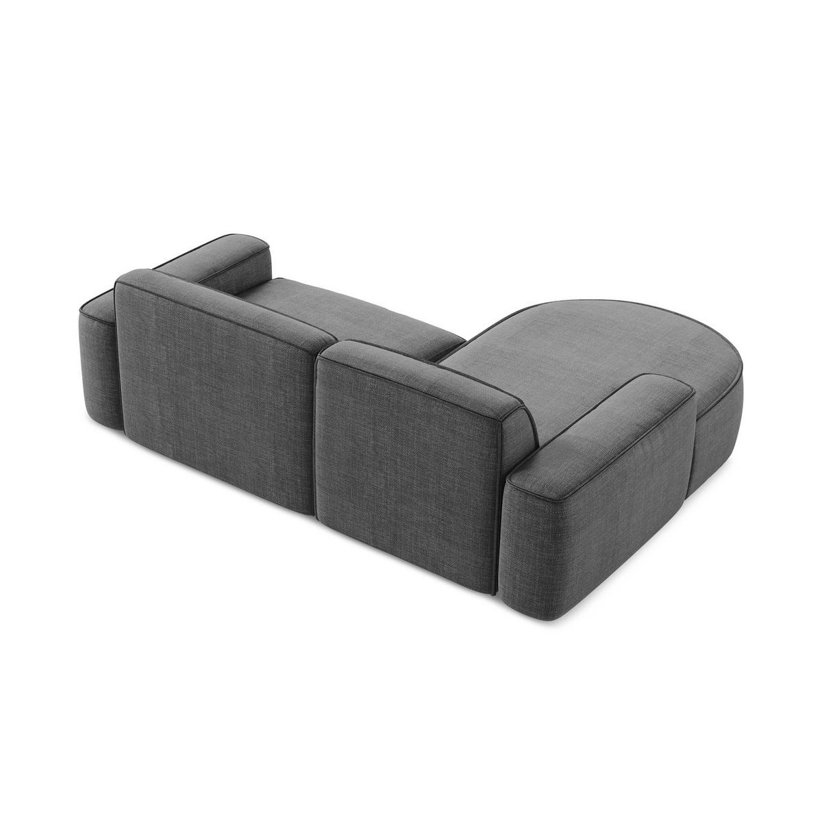 ECKSOFA Links Strukturstoff Grau - Dunkelgrau/Schwarz, Holzwerkstoff/Kunststoff (224/166cm) - LaMiaSofa