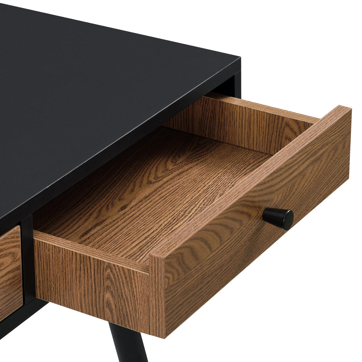 SCHREIBTISCH Tumba - Schwarz, Holzwerkstoff/Metall (48/115/75cm) - [en.casa]