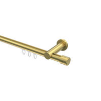 INNENLAUF-GARDINENSTANGEN-SET Platon Santo 200 cm, 1-läufig, 20 mm Ø Messing-Optik - Messingfarben, Metall (200cm) - INTERDECO