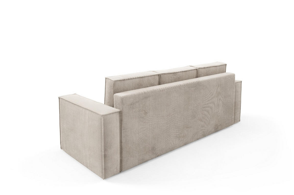 SOFA Roda Beige, Kordsofa mit Schlaffunktion - Beige, Holzwerkstoff/Textil (248/93/96cm) - Bettso