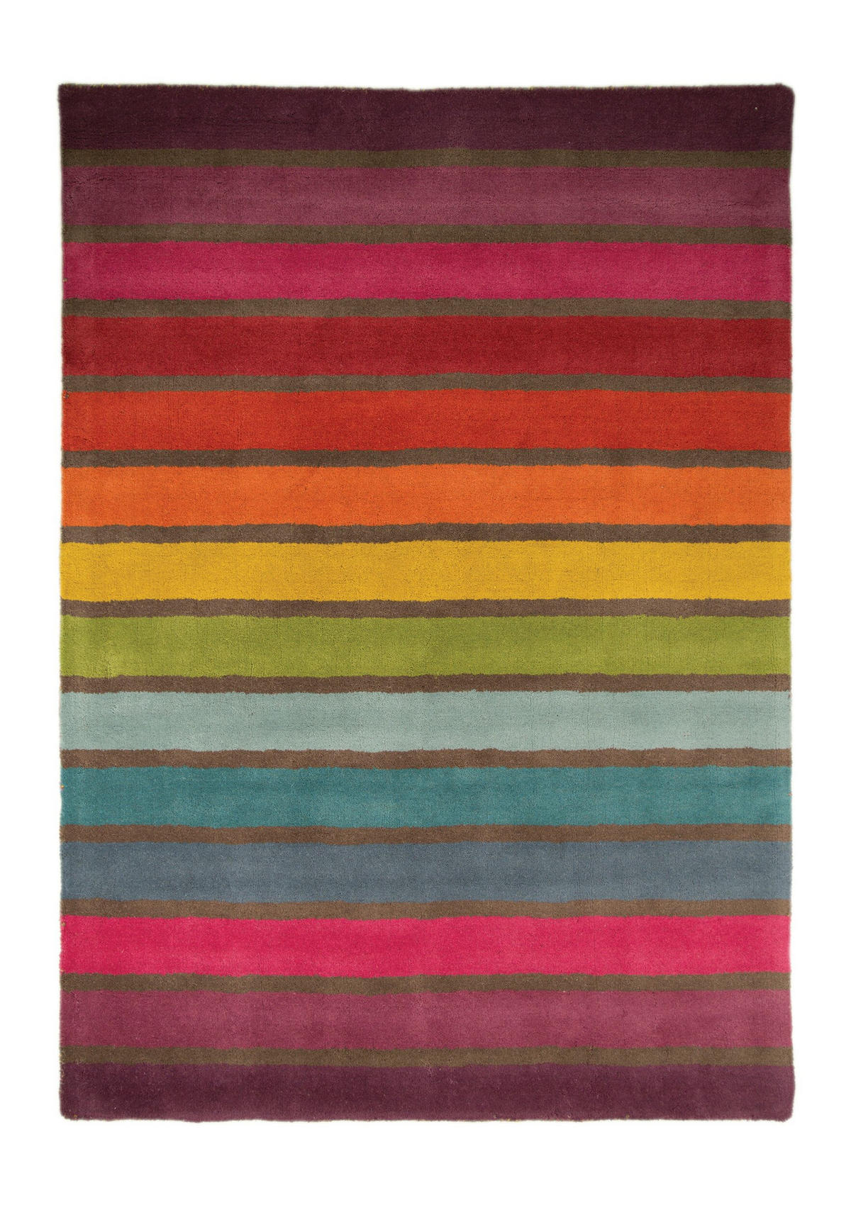 WOLLTEPPICH Bunt Streifenmuster handgetuftet DERWENT KATE, Multi 200x290 cm - Multicolor, Textil (200/290cm) - KADIMA DESIGN