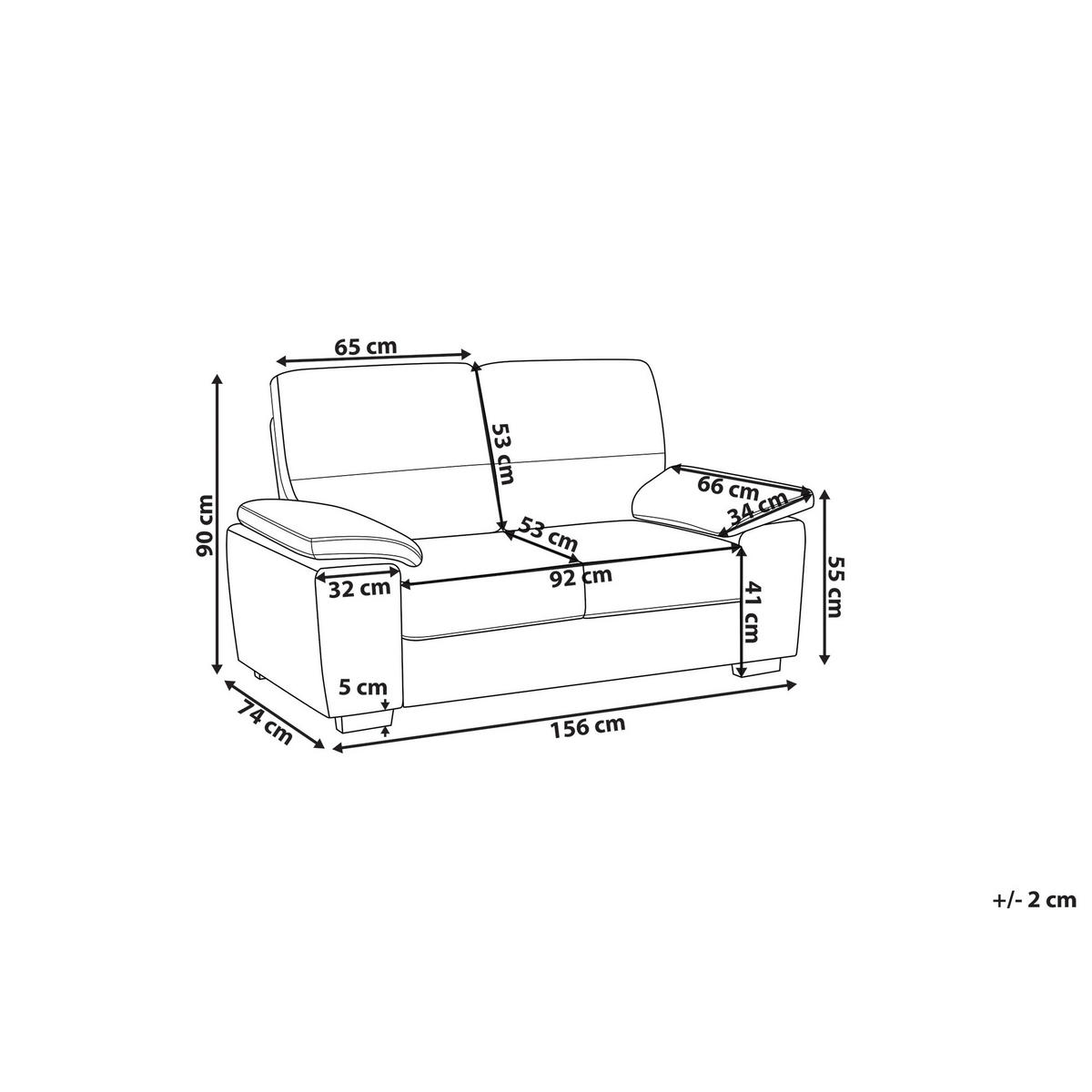 2-SITZER-SOFA Kunstleder Braun Vogar - Dunkelbraun, Kunststoff/Textil (156/90/74cm) - Beliani