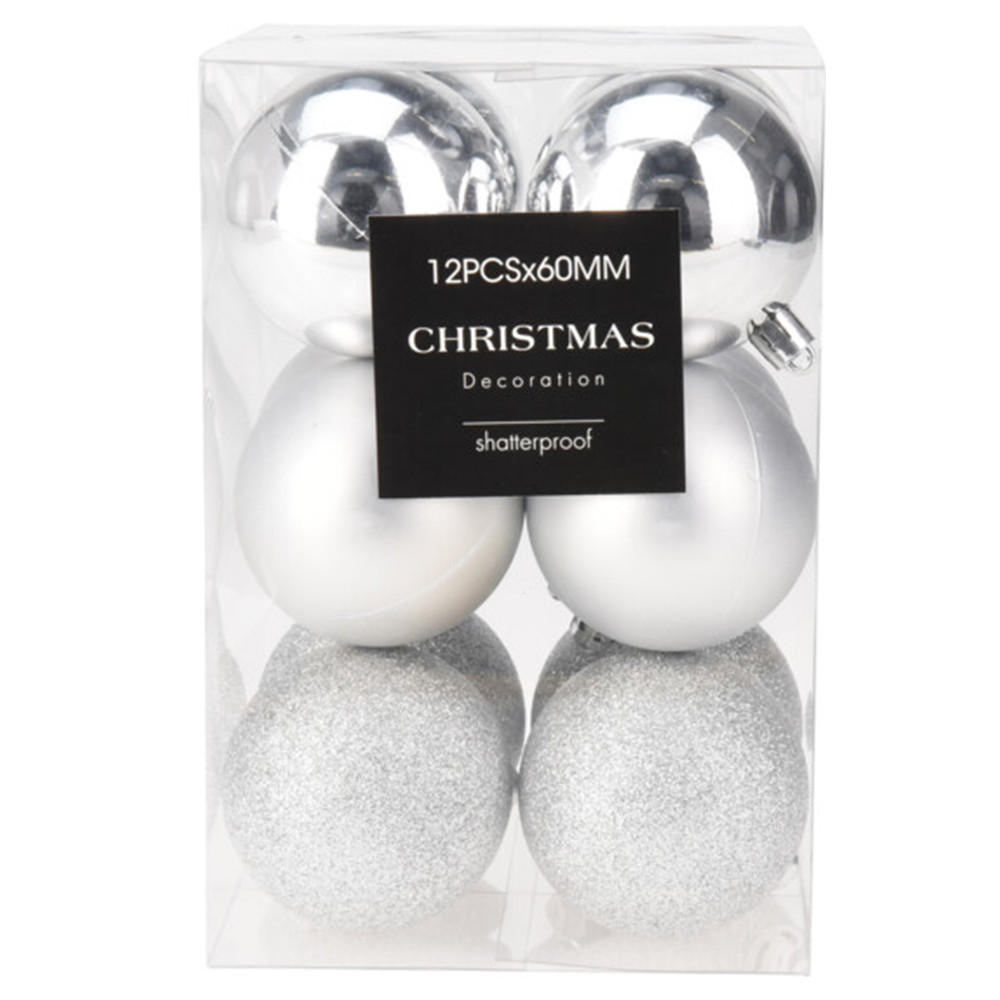 CHRISTBAUMKUGEL Santa Lila Silber 6/6/6 cm Kunstoff - Silberfarben, Kunststoff (6/6/6cm) - Mondex