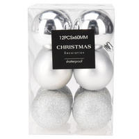 CHRISTBAUMKUGEL Santa Lila Silber 6/6/6 cm Kunstoff - Silberfarben, Kunststoff (6/6/6cm) - Mondex