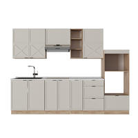 KÜCHENZEILE Fame-Line GrauBeige/Goldkraft Eiche 280 cm ohne AP - Honigeiche/Grau, Holzwerkstoff (280/81.6/46cm) - Vicco