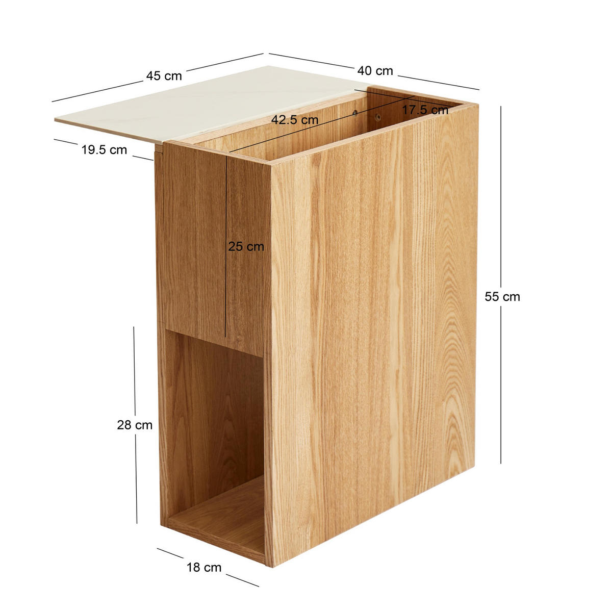 BEISTELLTISCH Rund Braun 50 x 50 x 49 cm - Braun, Holz (18/45/55cm) - Nordlys