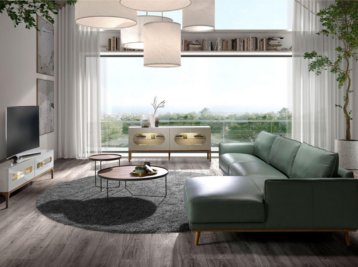 ECKTISCH Runder Nussbaum und schwarzer Stahl Ø50/50 cm - Nussbaumfarben/Walnussfarben, Holz/Holzwerkstoff (50/50/50cm) - ANGEL CERDA